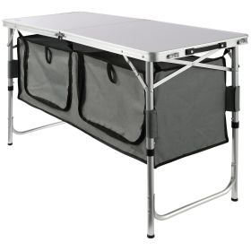 VEVOR Camping Kitchen Table, Quick set-up Folding Camping Table, 3 Adjustable Heights, MDF Camping Table, Ideal for Outdoor Picnics, BBQs, Campin VEVOR Camping Kitchen Table, Quick set-up Folding Camping Table, 3 Adjustable Heights, MDF Camping Table, Ideal for Outdoor Picnics, BBQs, Campin